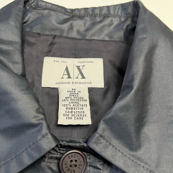 Armani Exchange Women’s Navy Nylon / Polyester Button  Coat M - Picture 13 of 14